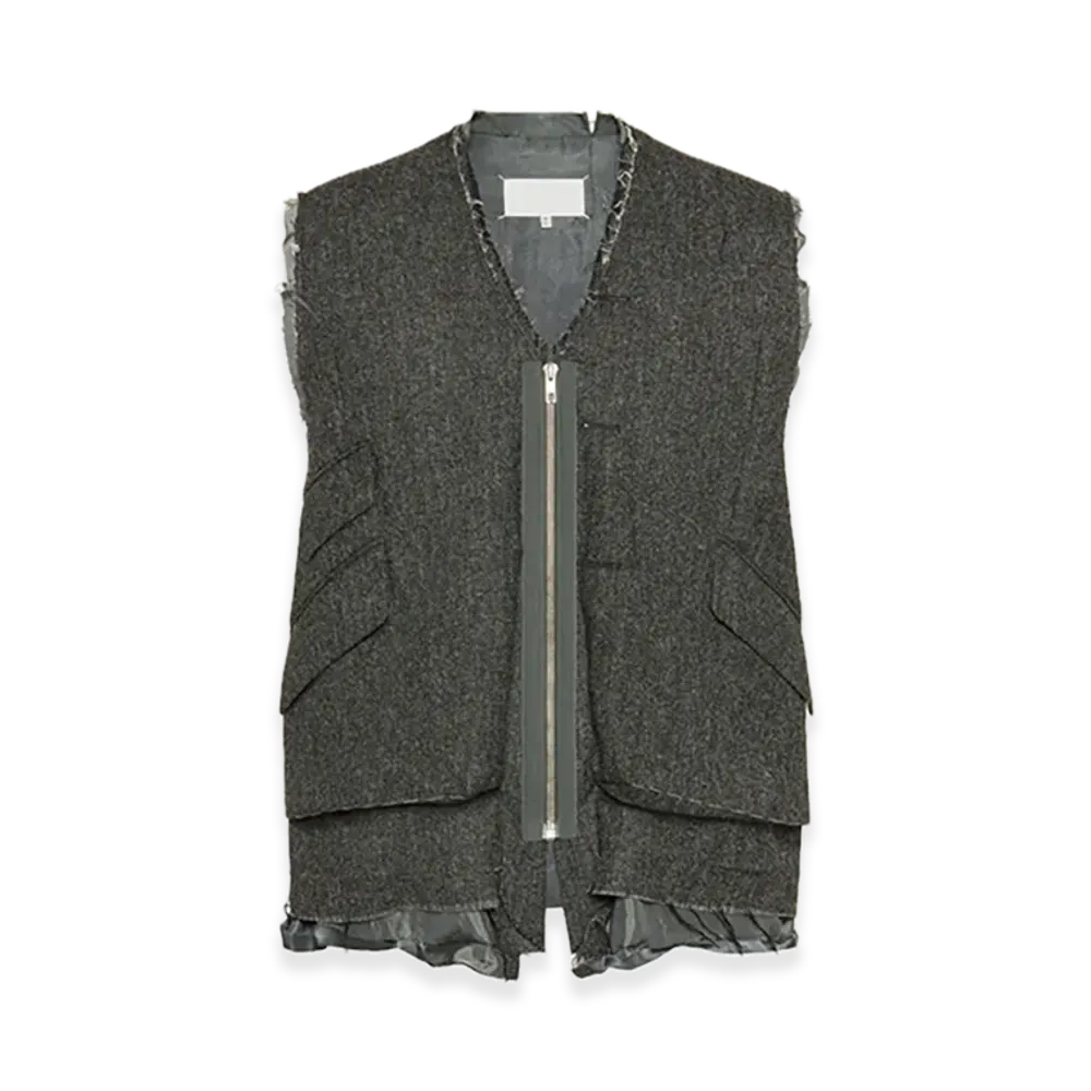 Maison Margiela Wool Zip Gilet "Dark Grey"