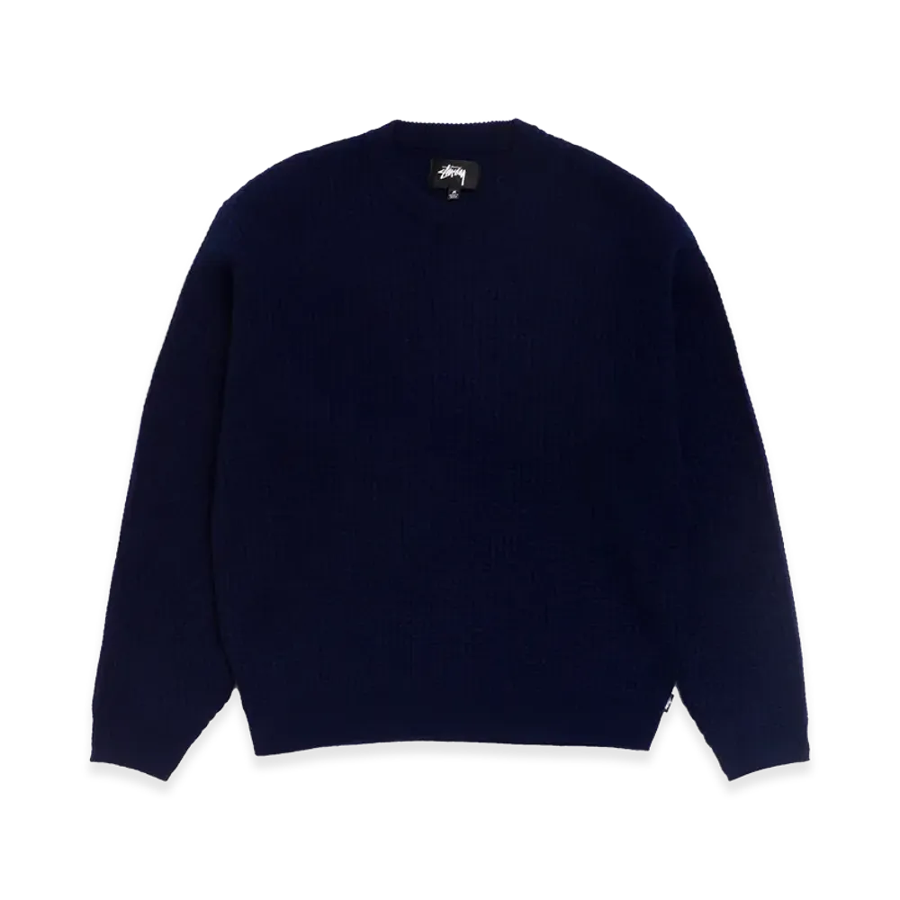 Stussy Waffle Cashmere Sweater "Deep Navy"