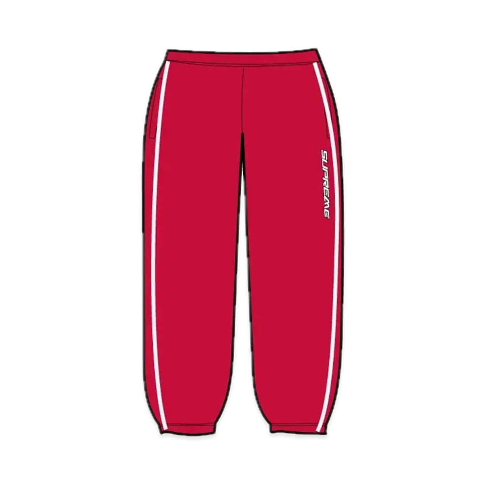 Supreme Contrast Zip Warm Up Pant "Red"