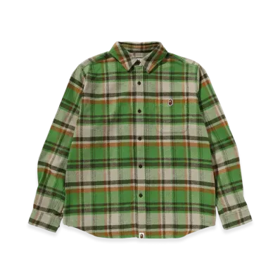 A BATHING APE Bape Check Shirt "Green"