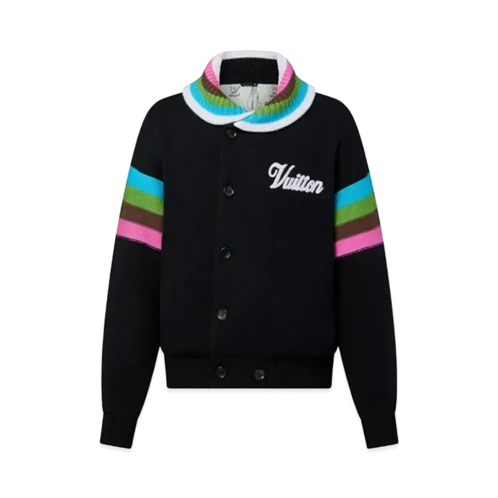 Tyler, The Creator x Louis Vuitton Embroidered Knitted Wool Varsity Blouson "Noir"