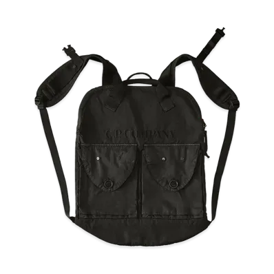 C.P. Company Panama-R Mixed Zip Backpack "Black"