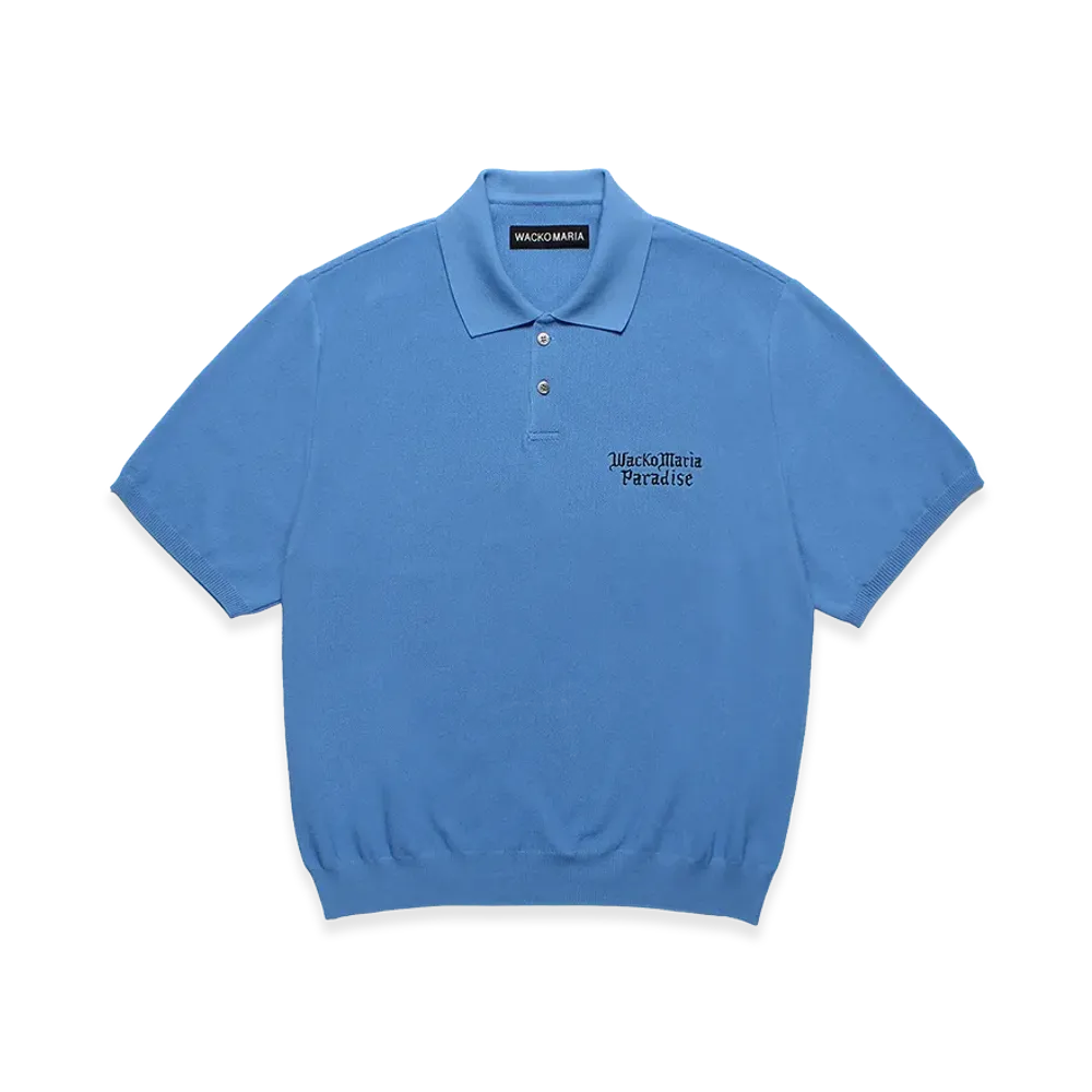 WACKO MARIA Knit Polo Shirt "Blue"