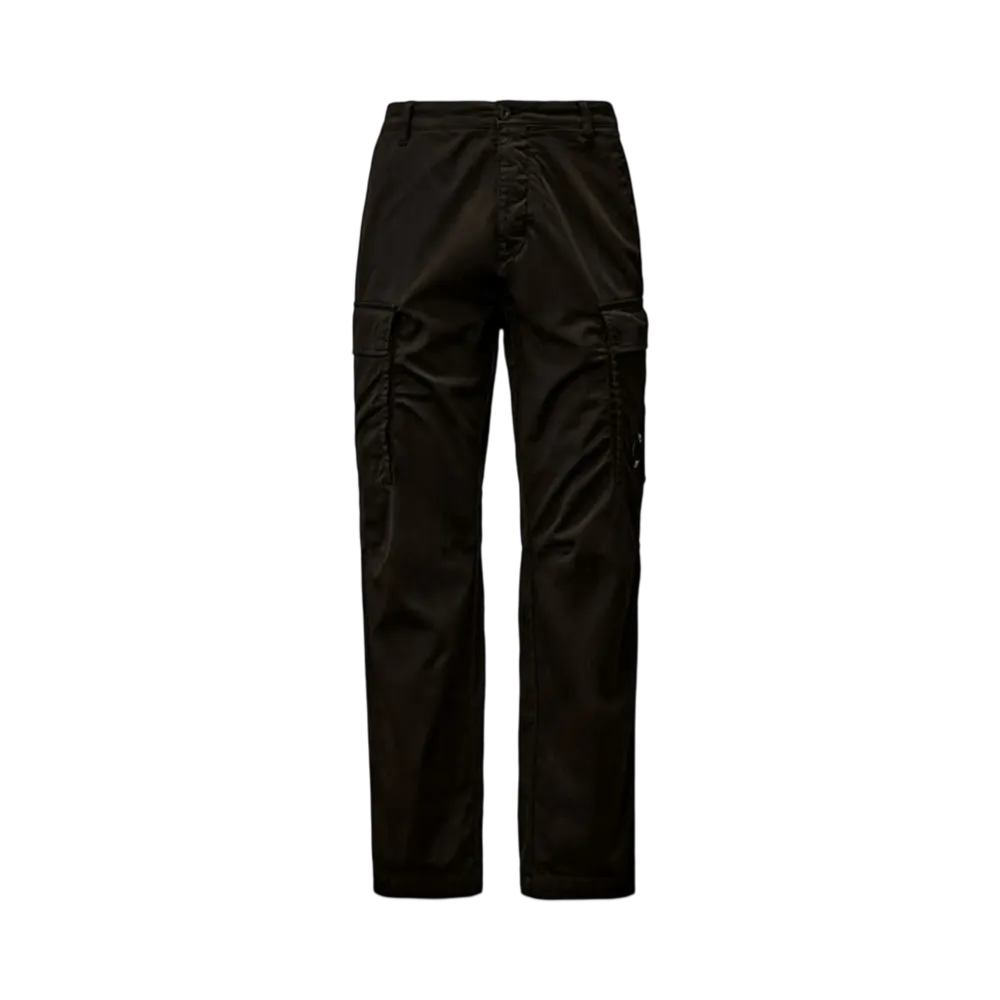 C.P. Company Stretch Sateen Loose Cargo Pants "Black"