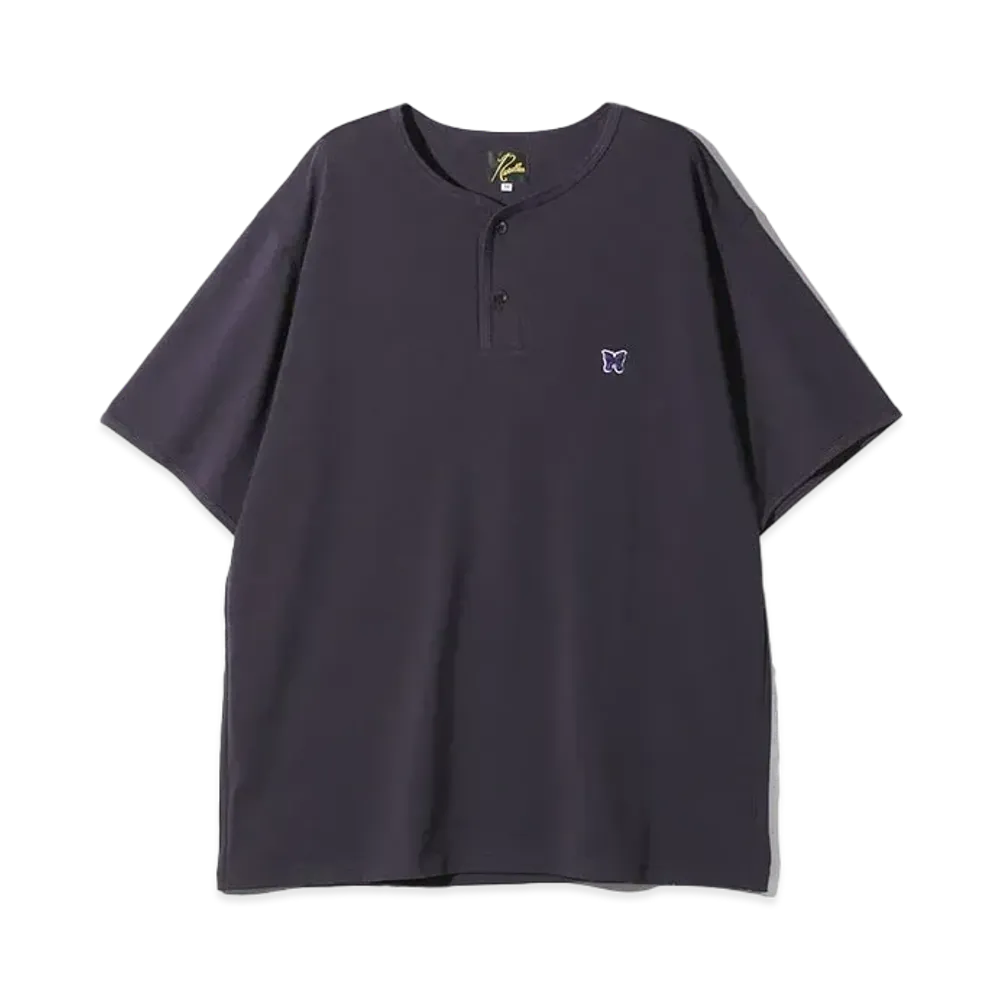 Needles S/S Henley Neck Tee - Poly Jersey "Egg Plant"