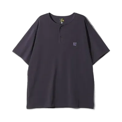 Needles S/S Henley Neck Tee - Poly Jersey "Egg Plant"