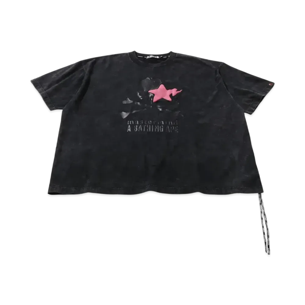 A BATHING APE x mastermind JAPAN Garment Dye Logo Relaxed Fit Tee "Black"