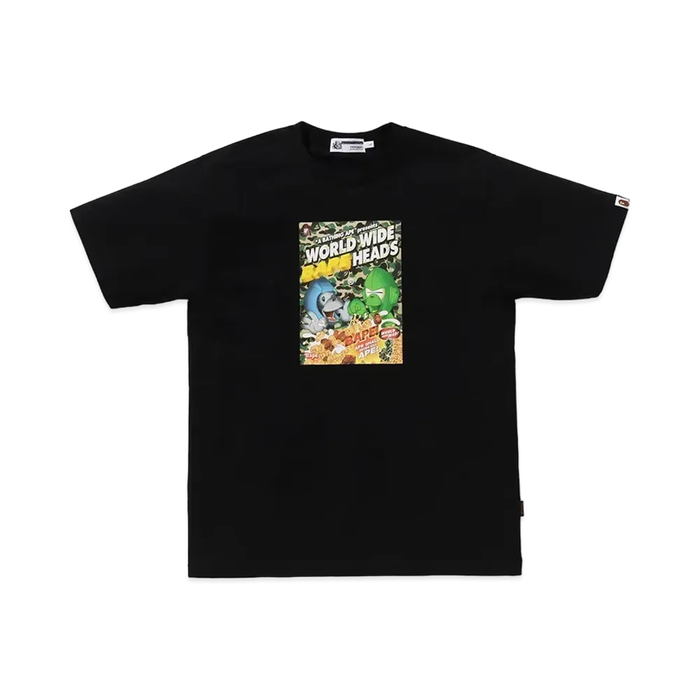 A BATHING APE Heads Flyer Tee "Black"