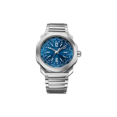 BVLGARI Octo Roma Watch "Stainless Steel/Blue"