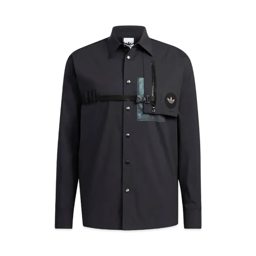 ADIDAS PREMIUM WOVEN LONG SLEEVE SHIRT "Black/Black"