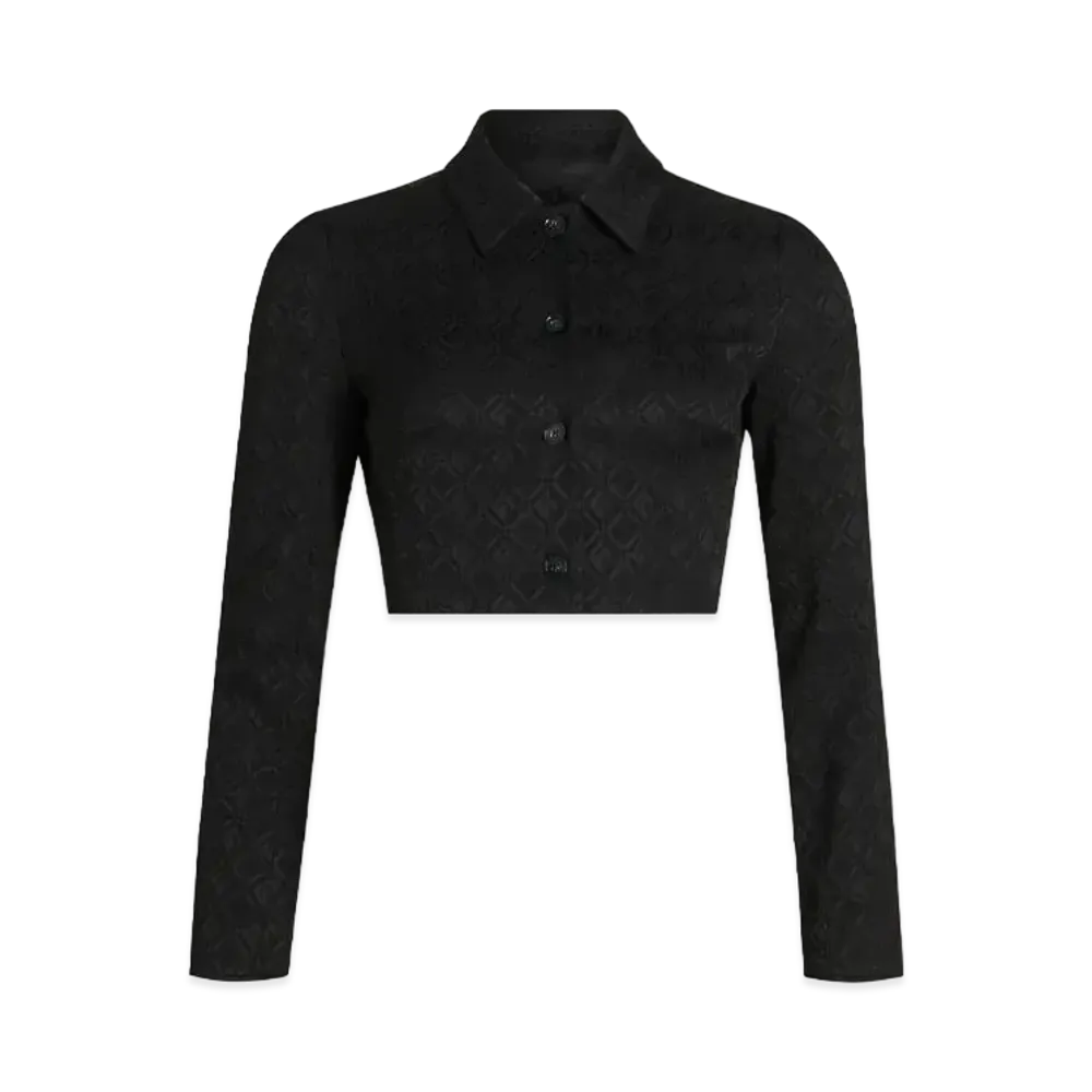 Marine Serre Moon Diamant Jacquard Cropped Jacket "Black"