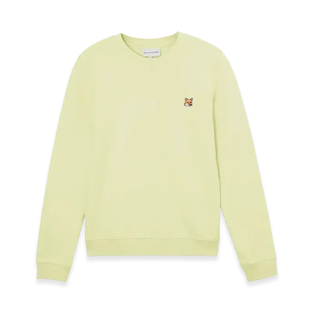 Maison Kitsune Women's Fox Head Patch Regular Sweatshirt "Chalk Yellow"
