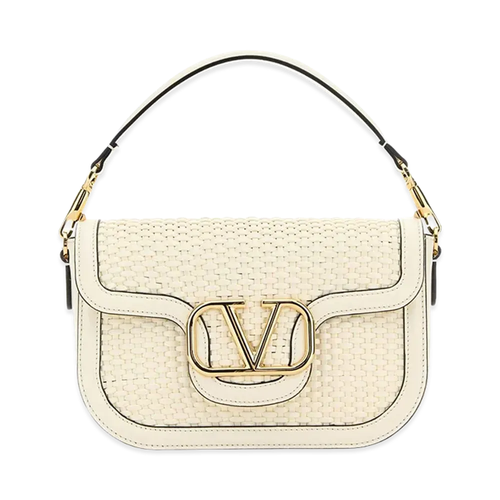 Valentino Women's Leather Alltime Shoulder Bag "Ivory/White"