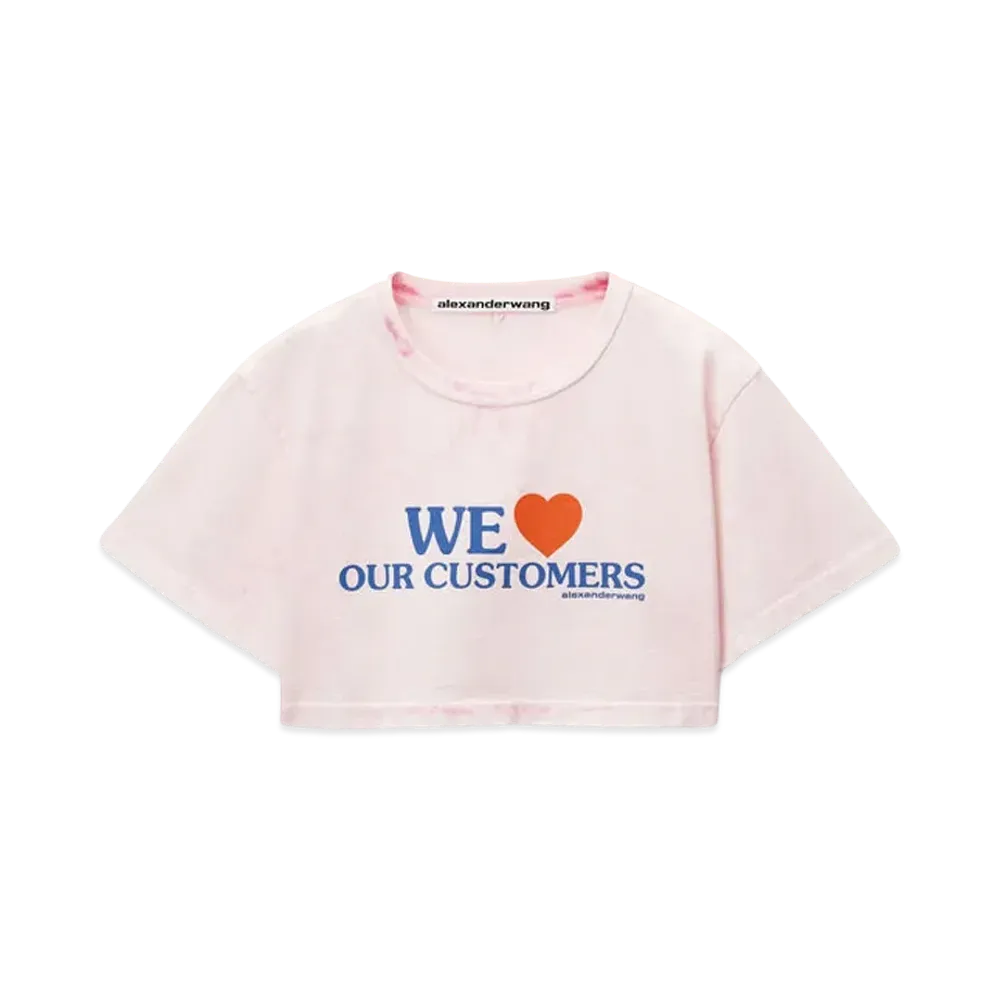 Alexander Wang Love Our Customers Cropped T-shirt "Pink Bleach"