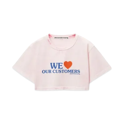 Alexander Wang Love Our Customers Cropped T-shirt "Pink Bleach"