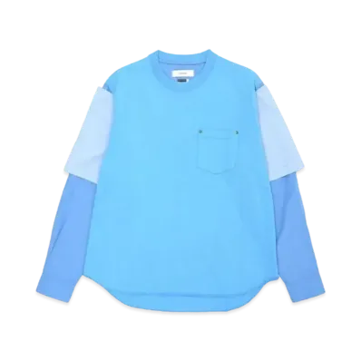 FACETASM Layerd Shirt Sleeve Tee "Light Blue"