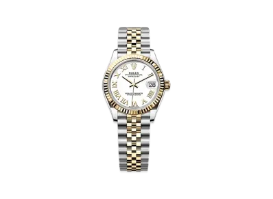 ROLEX Datejust 31 in Oystersteel and Yellow Gold "White"