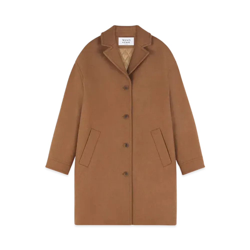Maison Kitsune Wool Coat "Beige Melange"