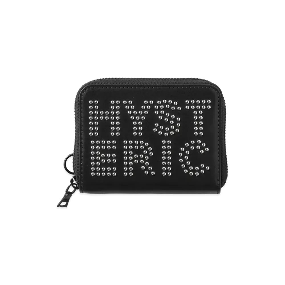 HYSTERIC GLAMOUR Logo Stud Round Zip Mini Wallet "Black"