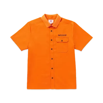 VOLCOM TOKYO TRUE FEATURED ARTIST YUSUKE POCKET SHORT SLEEVE SHIRT "ORANGE"