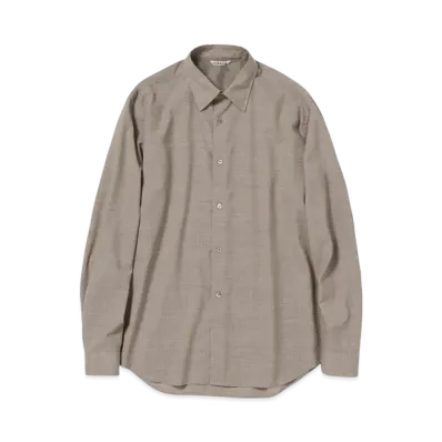 AURALEE Super Fine Tropical Wool Shirt "Light Brown"
