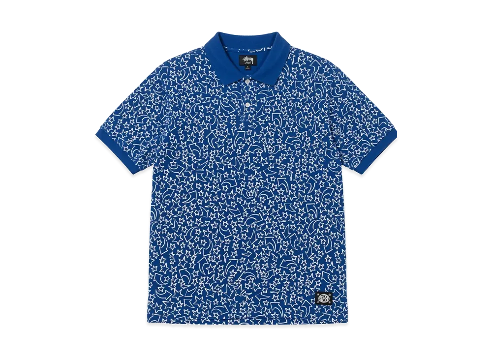 Stussy Star Polo Shirts"Blue"