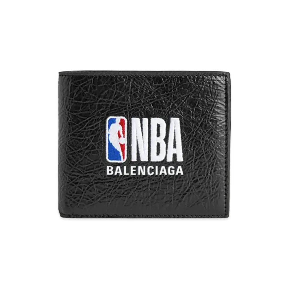 BALENCIAGA x NBA Collaboration Cash Square Folded Wallet "Black"