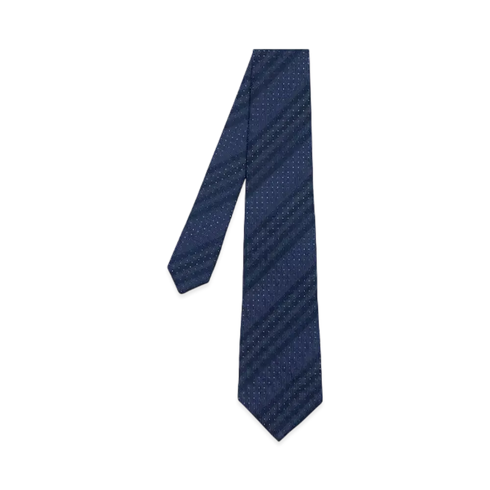 Paul Smith Check On Dot Tie "Navy"