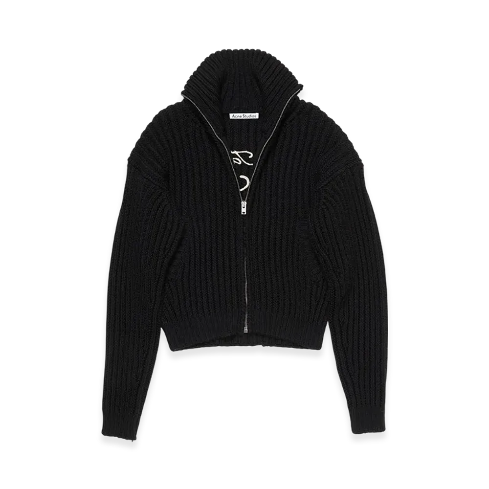 Acne Studios Wool Zip Cardigan "Black"