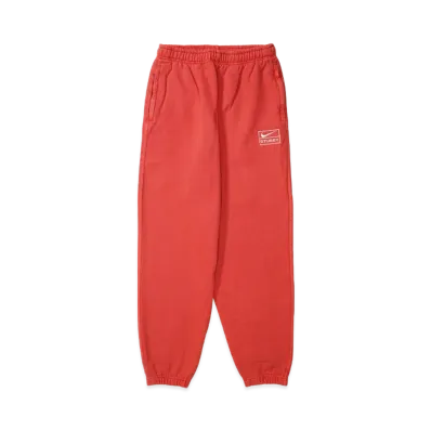 Nike x Stussy Pigment Dye Fleece Pants (US Size) "Habanelo Red" FJ9157-642