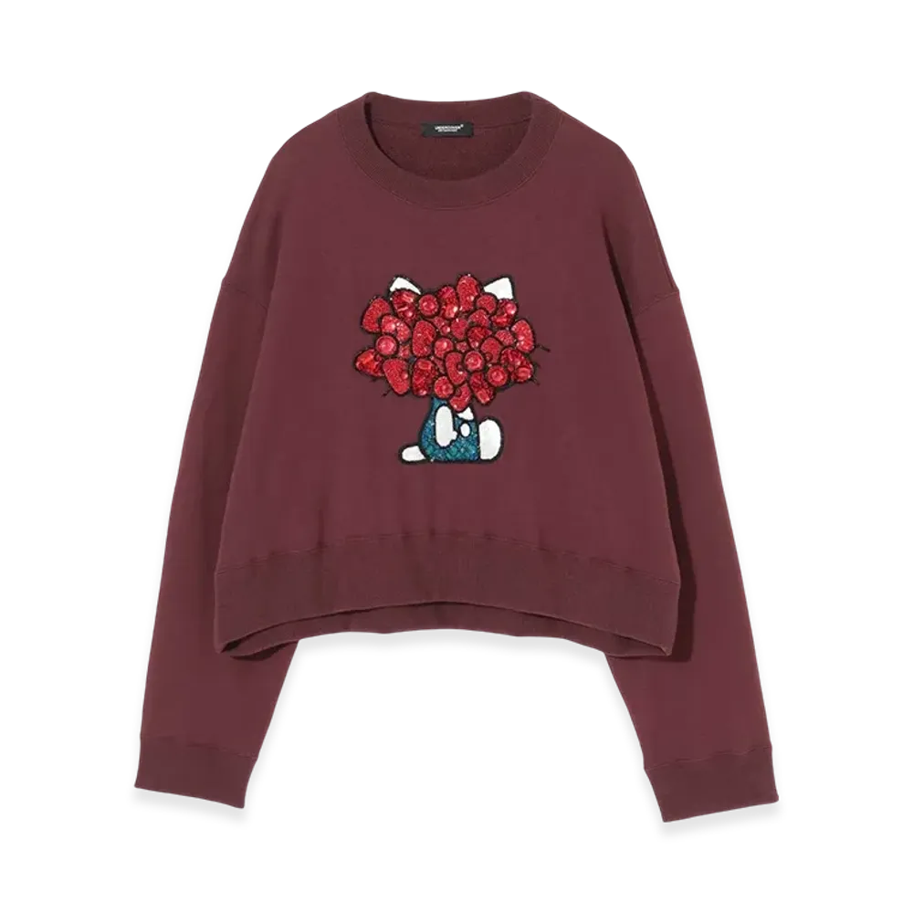 UNDERCOVER x Sanrio Cropped Cotton Sweat Pullover (Hello Kitty) "Bordeaux"