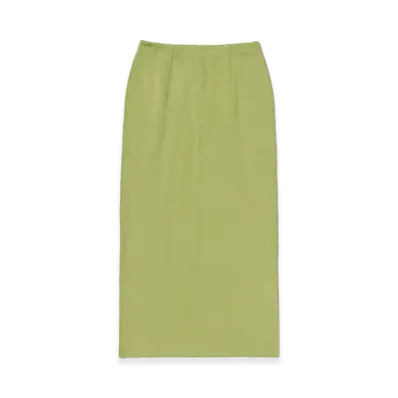 AURALEE Women's Double Faced Silk Cotton Knit Skirt "Light Green"