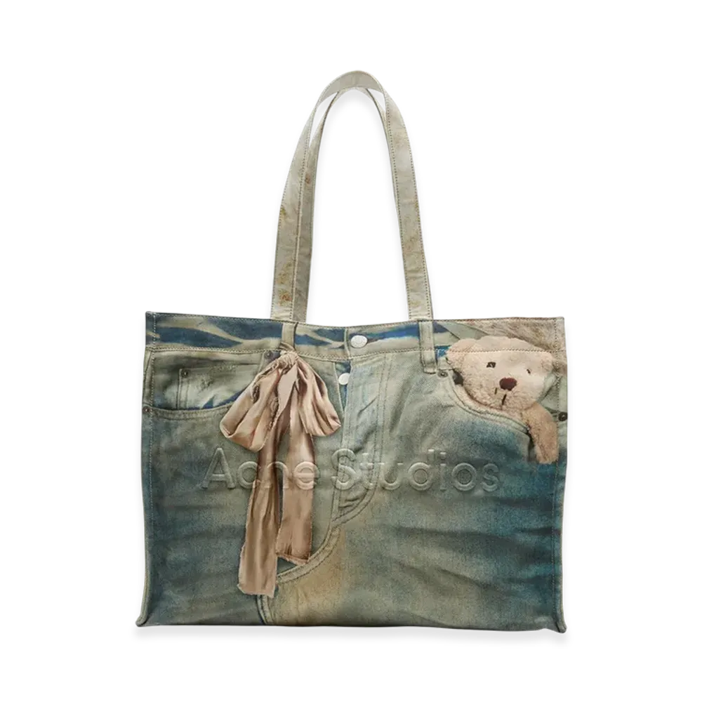 Acne Studios Teddy Shopper Tote "Mid Blue"