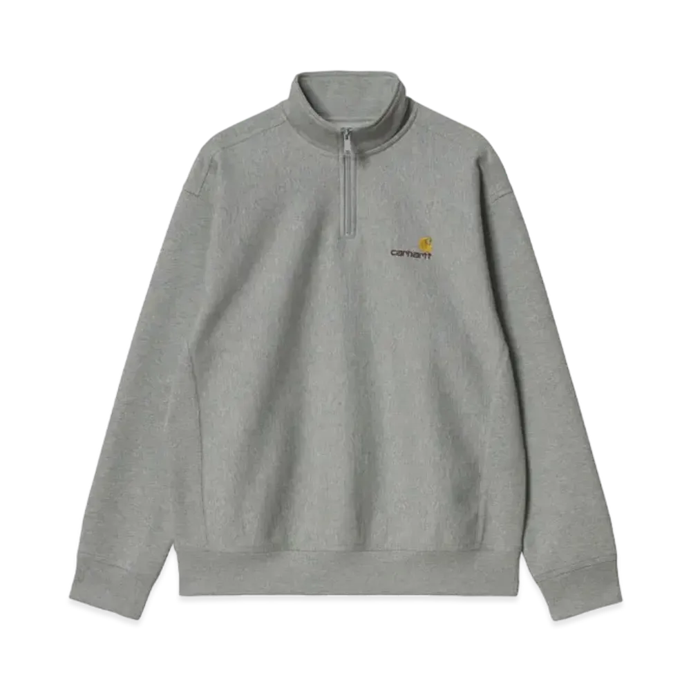 Carhartt Half Zip American Script Sweatshirt "Grey Heather"