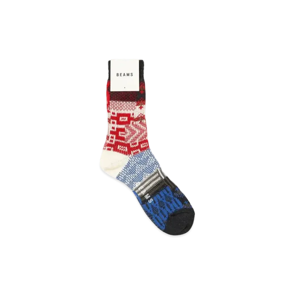 BEAMS Multi-Jacquard Socks "Chacoal"