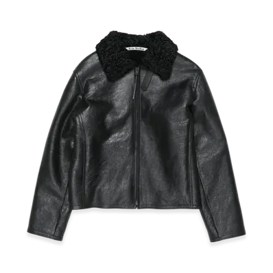 Acne Studios Leather Shearling Jacket "Black"