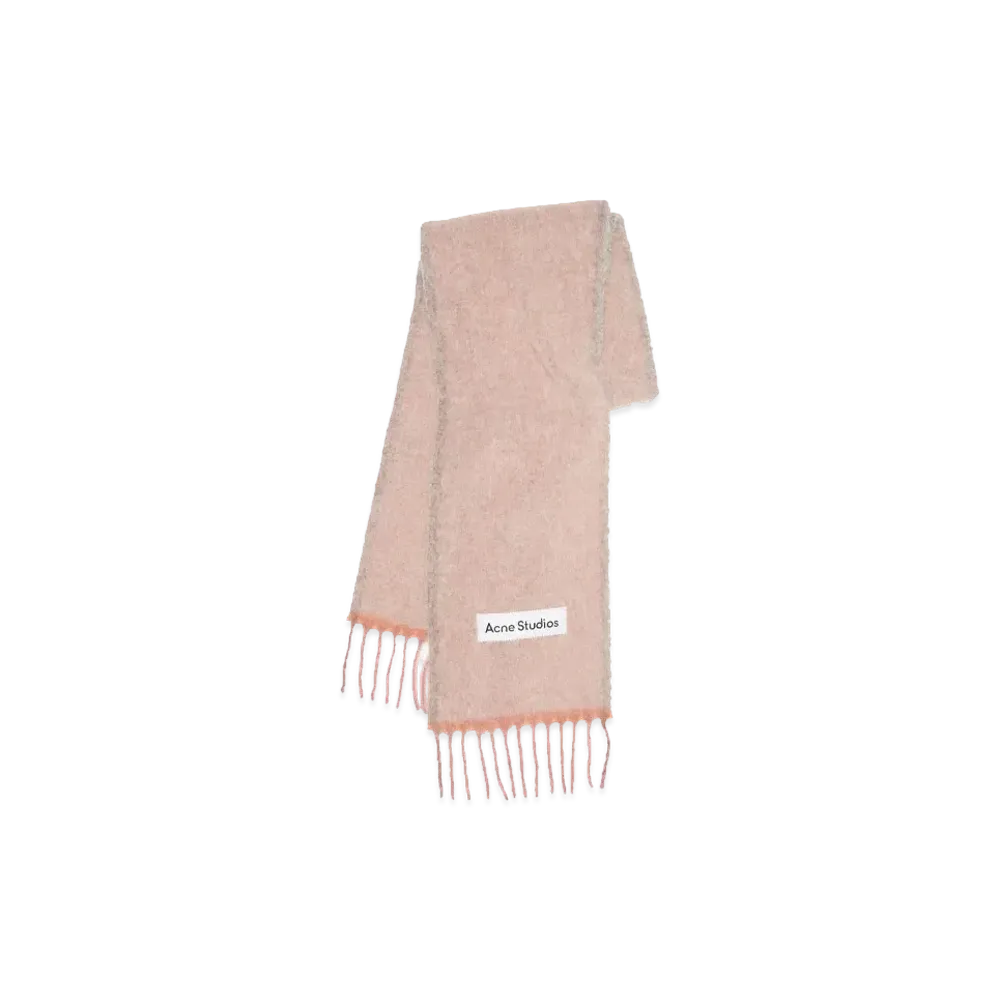 Acne Studios Mohair Wool Fringe Scarf "Dusty Pink"