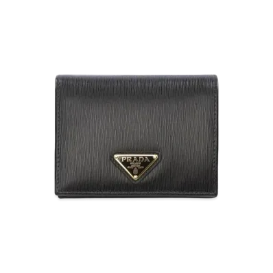 PRADA Small Vitello Move Leather Wallet "Black"