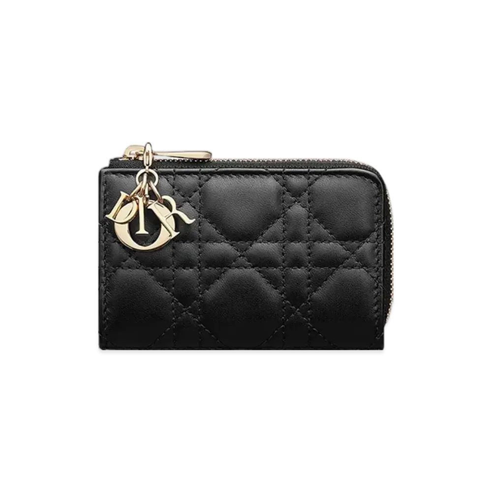 Dior Lady Dior Yuzu Key Case Cannage Lambskin "Black"