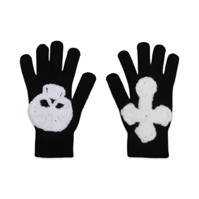 SYUMAN. Hand knitting Gloves "Black/White"