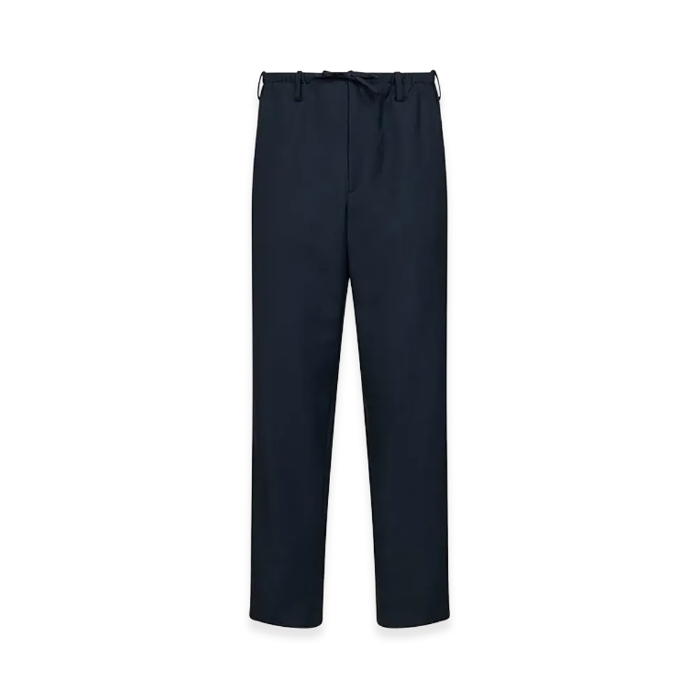 DRIES VAN NOTEN Wool Penny Straight-Leg Trousers "Navy Blue"