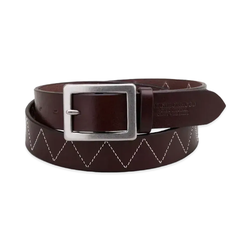 NEIGHBORHOOD Leather Wide Belt "Brown"