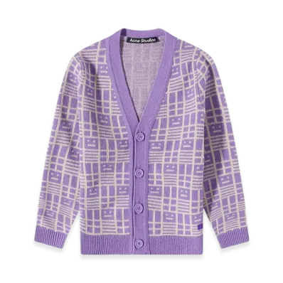 Acne Studios Face Logo Cardigan "Iris Purple"