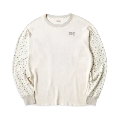 KAPITAL Waffle Small Flower 2 Tone Long Tee "Blue"