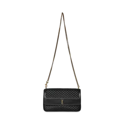Saint Laurent Victoire Chain Bag In Quilted Lambskin "Black"