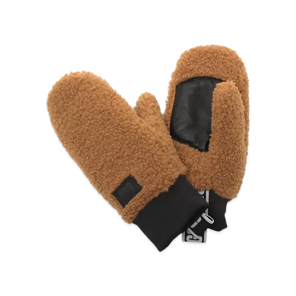 UGG Gloves Fluff Mittens With Logo Tape "Beige"
