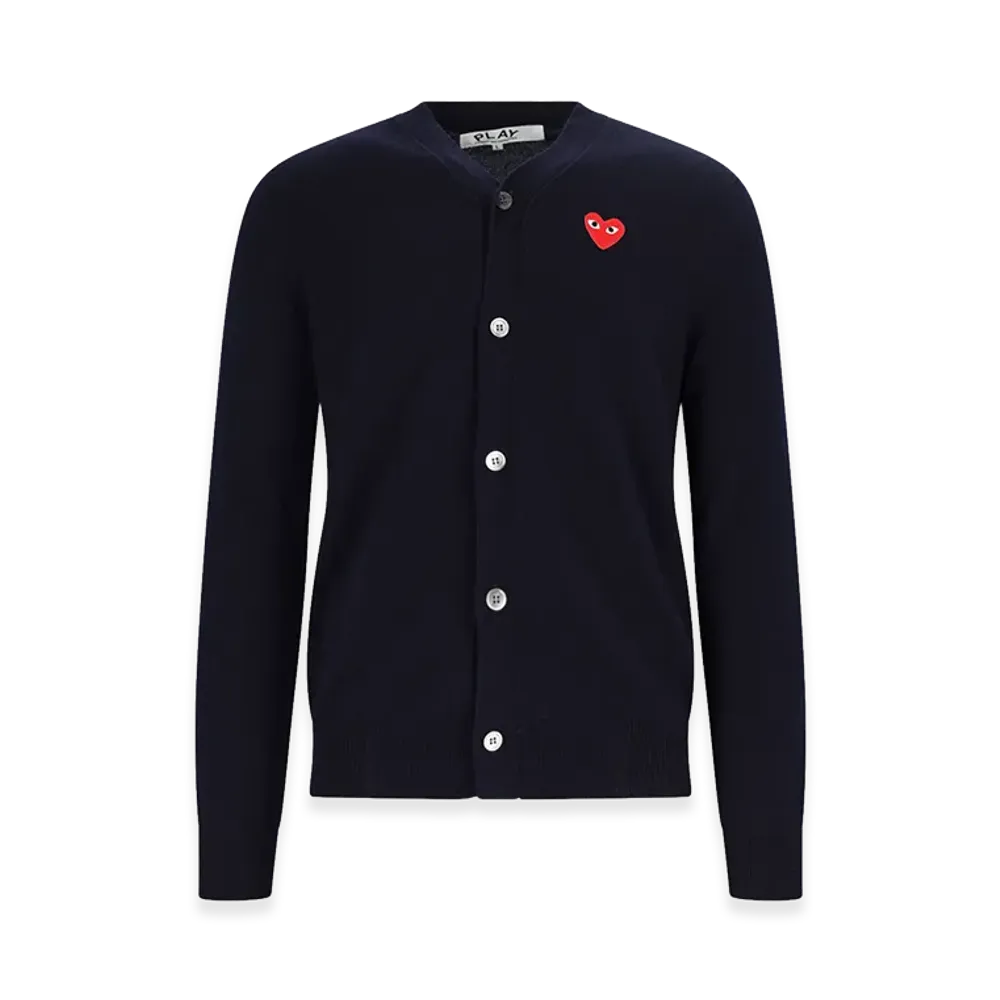 PLAY COMME des GARCONS Wool Cardigan "Dark Blue"