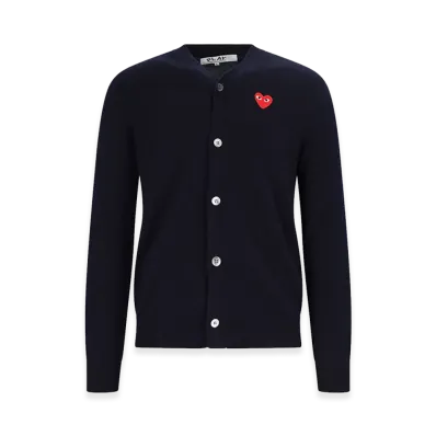 PLAY COMME des GARCONS Wool Cardigan "Dark Blue"