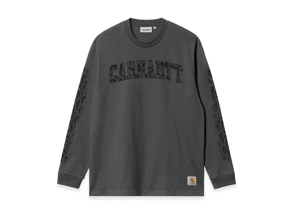 Carhartt WIP L/S Camo Snake T-Shirt "Black(Garment Dyed)"