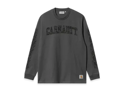 Carhartt WIP L/S Camo Snake T-Shirt "Black(Garment Dyed)"